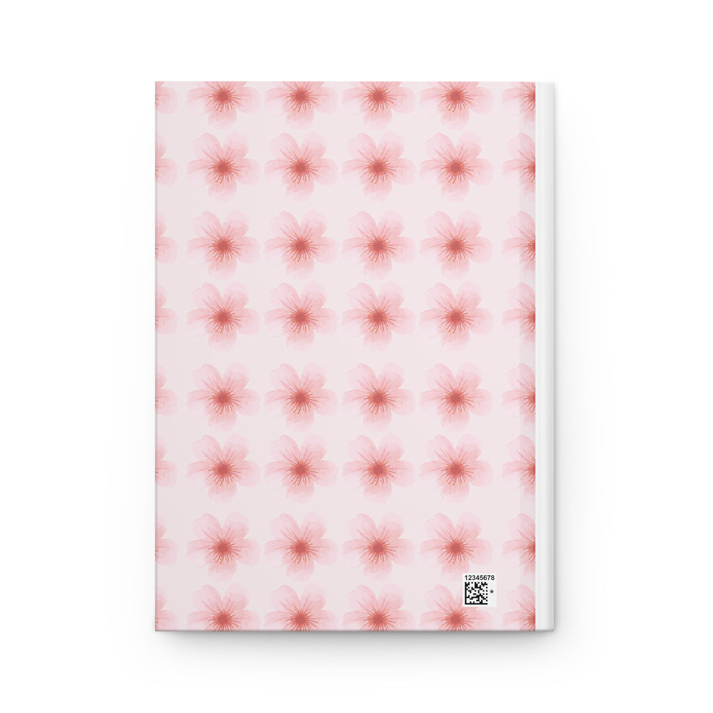 Pink Strawberry Floral Hardcover Journal — Cute Blank Notebook for Notes & Gifts